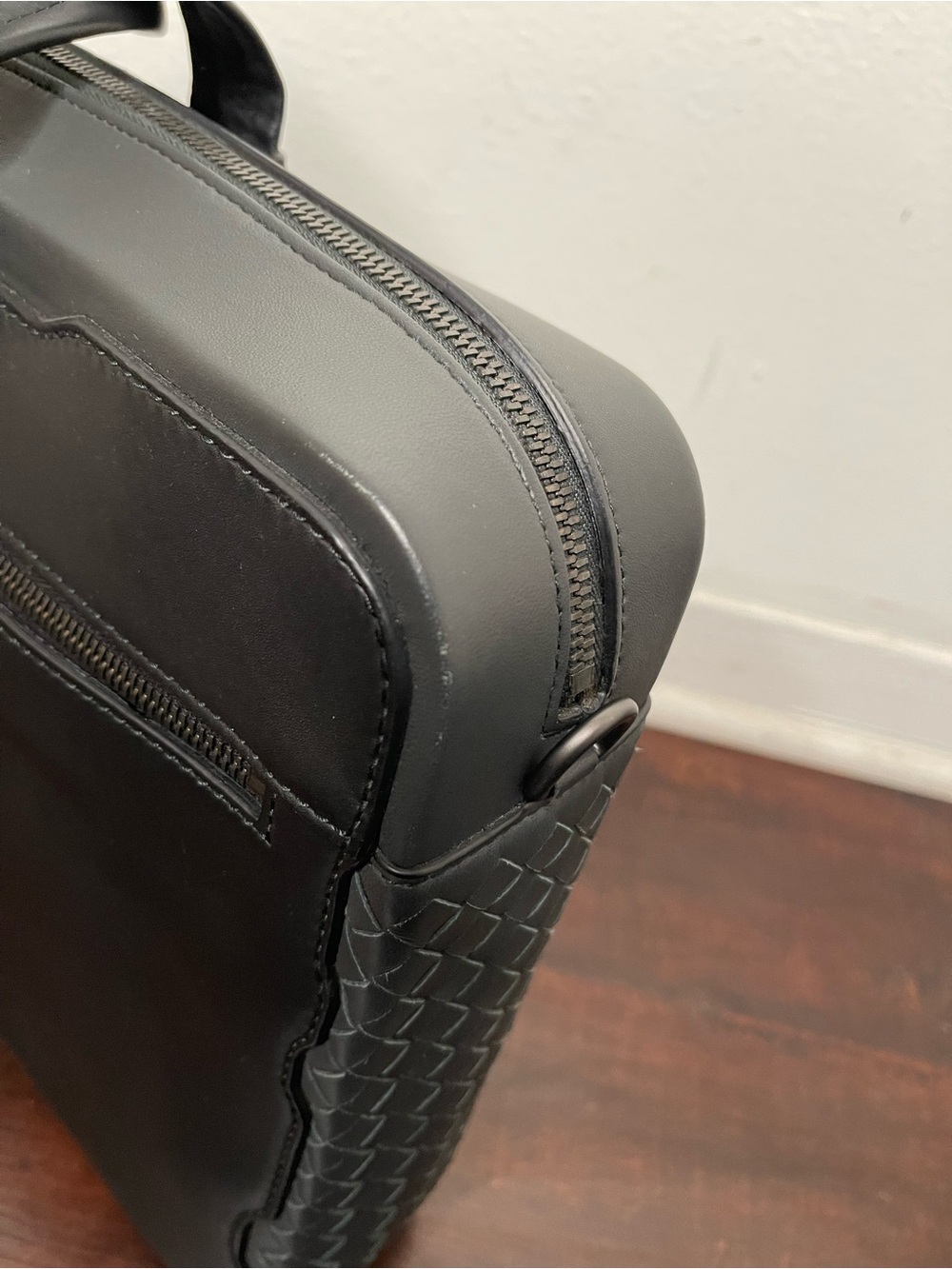 BOTTEGA VENETA BLACK LEATHER INTRECCIATO BRIEFCASE LAPTOP BAG $4200 RETAIL - Picture 11 of 15